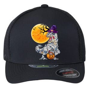 Mummy Dinosaur Witch Hat Halloween Funny Trex Gift Flexfit Unipanel Trucker Cap