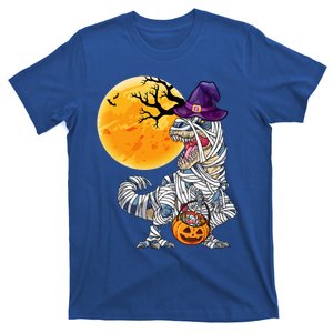 Mummy Dinosaur Witch Hat Halloween Funny Trex Gift T-Shirt