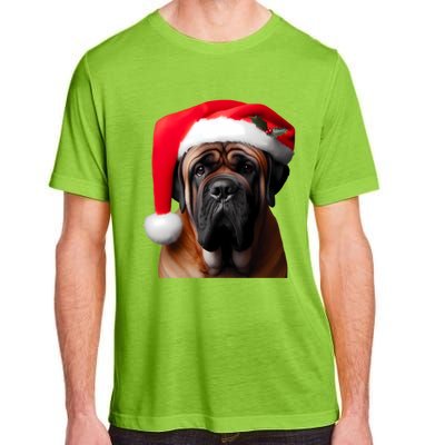 Mastiff Dog With Santa Hat Christmas Xmas Owner Lover Mom Great Gift Adult ChromaSoft Performance T-Shirt