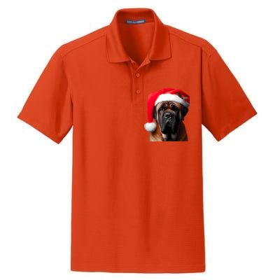 Mastiff Dog With Santa Hat Christmas Xmas Owner Lover Mom Great Gift Dry Zone Grid Polo