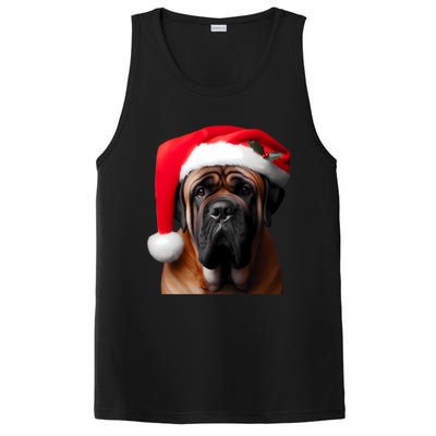 Mastiff Dog With Santa Hat Christmas Xmas Owner Lover Mom Great Gift PosiCharge Competitor Tank