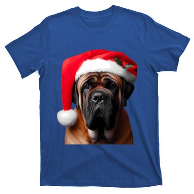 Mastiff Dog With Santa Hat Christmas Xmas Owner Lover Mom Great Gift T-Shirt