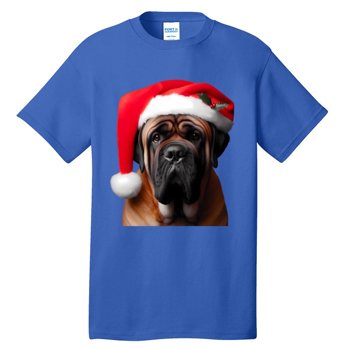 Mastiff Dog With Santa Hat Christmas Xmas Owner Lover Mom Great Gift Tall T-Shirt