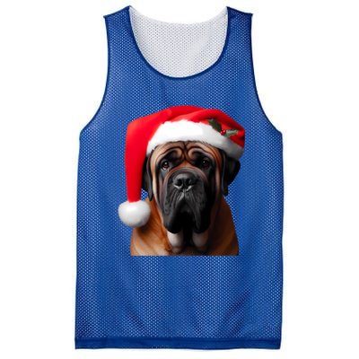 Mastiff Dog With Santa Hat Christmas Xmas Owner Lover Mom Great Gift Mesh Reversible Basketball Jersey Tank