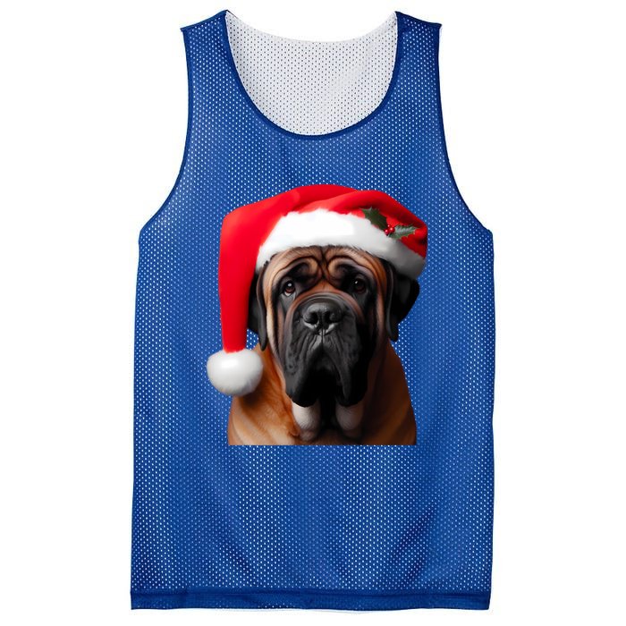 Mastiff Dog With Santa Hat Christmas Xmas Owner Lover Mom Great Gift Mesh Reversible Basketball Jersey Tank