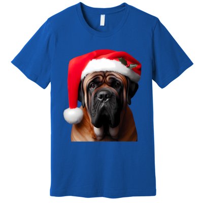 Mastiff Dog With Santa Hat Christmas Xmas Owner Lover Mom Great Gift Premium T-Shirt