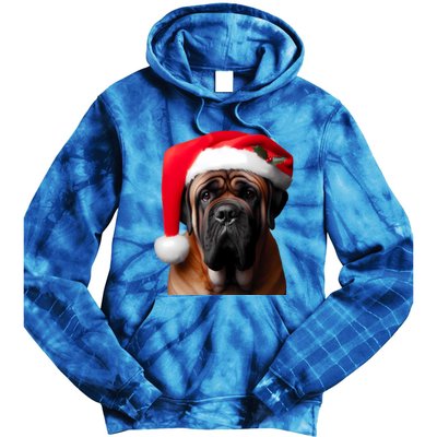 Mastiff Dog With Santa Hat Christmas Xmas Owner Lover Mom Great Gift Tie Dye Hoodie