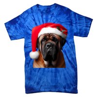 Mastiff Dog With Santa Hat Christmas Xmas Owner Lover Mom Great Gift Tie-Dye T-Shirt