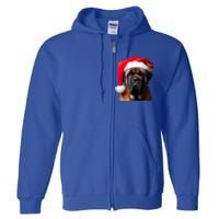 Mastiff Dog With Santa Hat Christmas Xmas Owner Lover Mom Great Gift Full Zip Hoodie