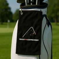 Matt Darling Wearing Teach The Controversy Golf Towel