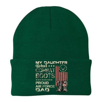 My Daughter Wear Combat Boots Proud Dad Of Veteran Knit Cap Winter Beanie