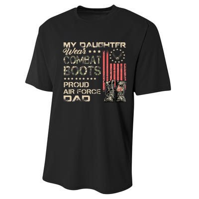 My Daughter Wear Combat Boots Proud Dad Of Veteran Performance Sprint T-Shirt