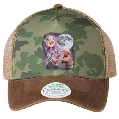 Moo Deng With The Moon Legacy Tie Dye Trucker Hat