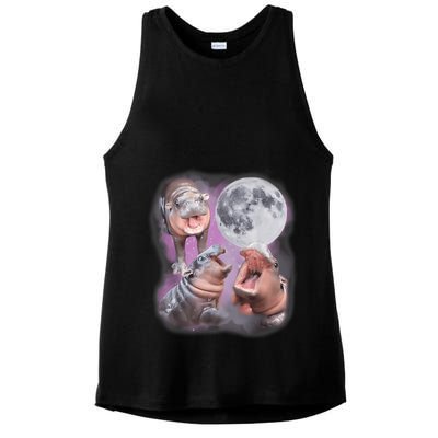 Moo Deng With The Moon Ladies PosiCharge Tri-Blend Wicking Tank
