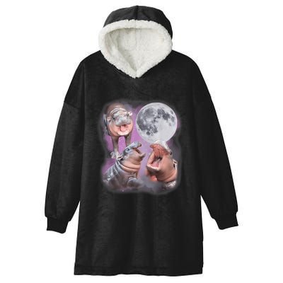 Moo Deng With The Moon Hooded Wearable Blanket