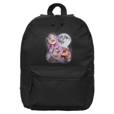 Moo Deng With The Moon 16 in Basic Backpack