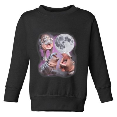 Moo Deng With The Moon Toddler Sweatshirt