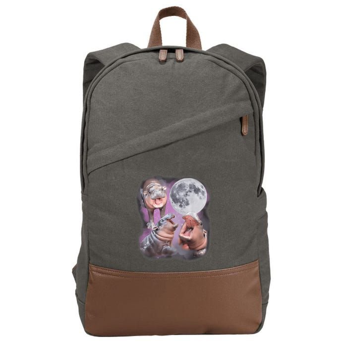 Moo Deng With The Moon Cotton Canvas Backpack