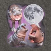 Moo Deng With The Moon Cotton Canvas Backpack