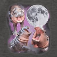 Moo Deng With The Moon Vector Backpack