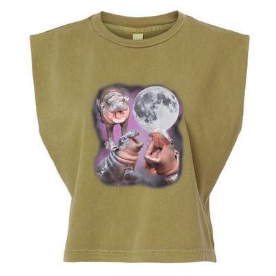 Moo Deng With The Moon Garment-Dyed Women's Muscle Tee