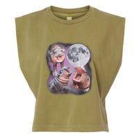 Moo Deng With The Moon Garment-Dyed Women's Muscle Tee