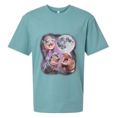 Moo Deng With The Moon Sueded Cloud Jersey T-Shirt