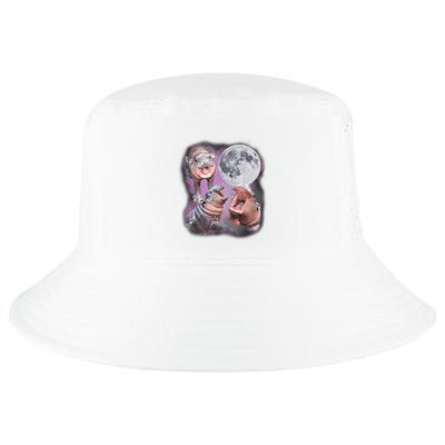 Moo Deng With The Moon Cool Comfort Performance Bucket Hat