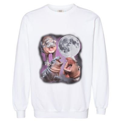 Moo Deng With The Moon Garment-Dyed Sweatshirt