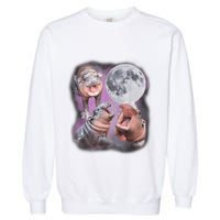 Moo Deng With The Moon Garment-Dyed Sweatshirt