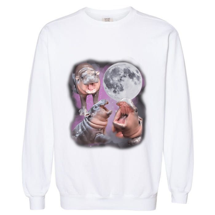Moo Deng With The Moon Garment-Dyed Sweatshirt