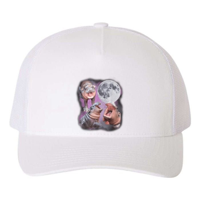 Moo Deng With The Moon Yupoong Adult 5-Panel Trucker Hat