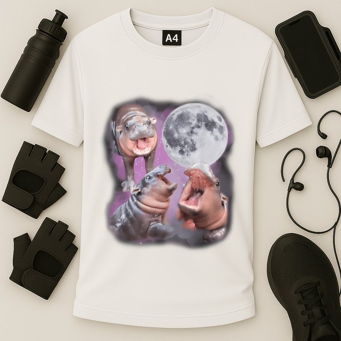 Moo Deng With The Moon Performance Shirt