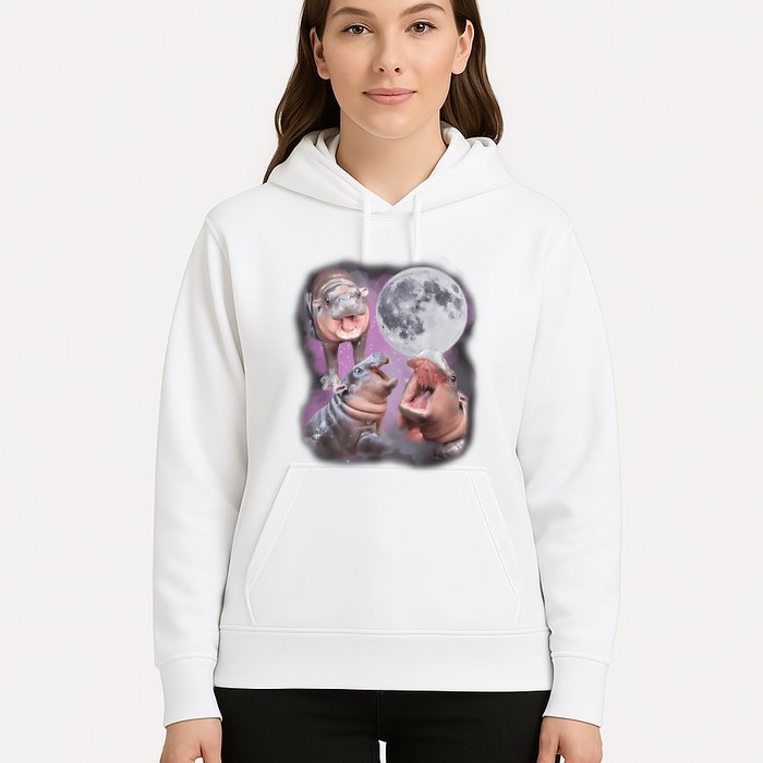 Moo Deng With The Moon Hoodie