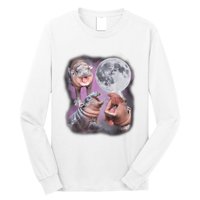 Moo Deng With The Moon Long Sleeve Shirt
