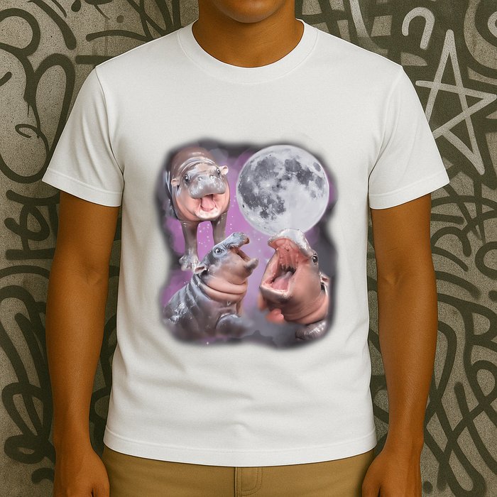 Moo Deng With The Moon T-Shirt