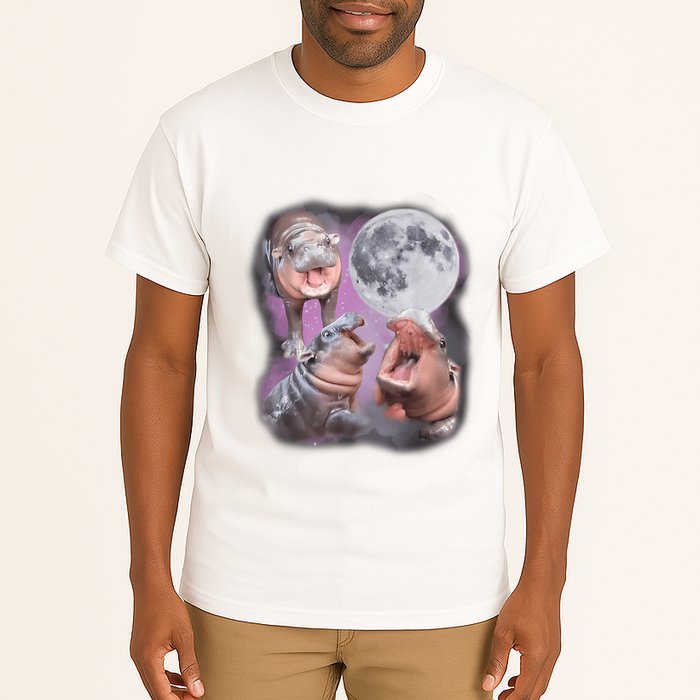 Moo Deng With The Moon Tall T-Shirt