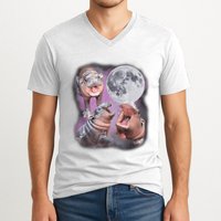 Moo Deng With The Moon V-Neck T-Shirt
