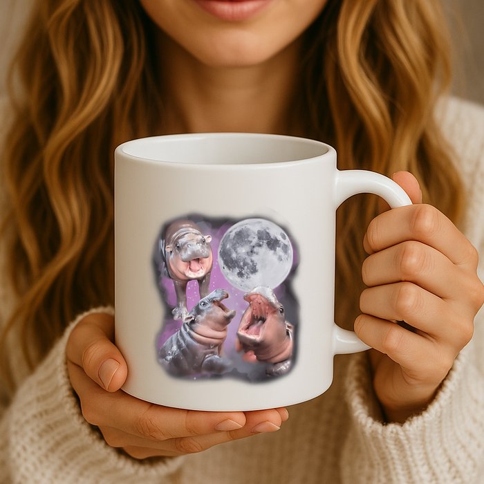 Moo Deng With The Moon Mug