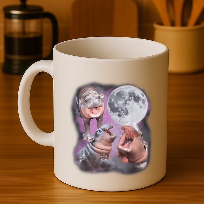 Moo Deng With The Moon Mug