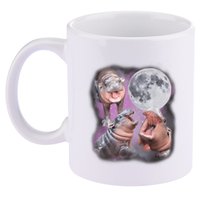 Moo Deng With The Moon 11oz C Handle Ceramic Mug