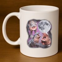 Moo Deng With The Moon 11oz C Handle Ceramic Mug