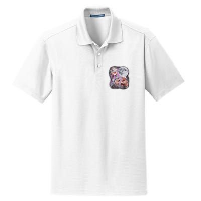 Moo Deng With The Moon Dry Zone Grid Polo