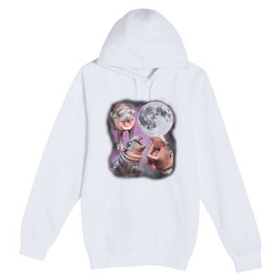 Moo Deng With The Moon Premium Pullover Hoodie