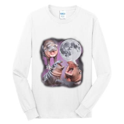 Moo Deng With The Moon Tall Long Sleeve T-Shirt