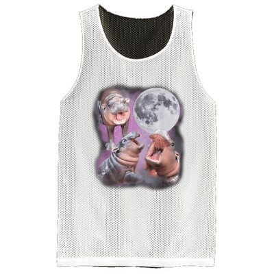 Moo Deng With The Moon Mesh Reversible Basketball Jersey Tank