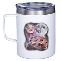 Moo Deng With The Moon 12oz Stainless Steel Coffee Mug