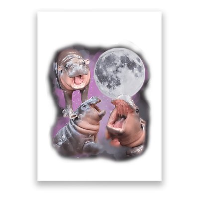 Moo Deng With The Moon Poster