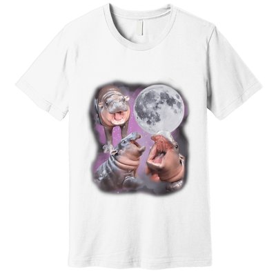 Moo Deng With The Moon Premium T-Shirt