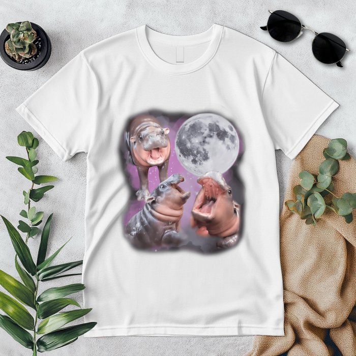 Moo Deng With The Moon Premium T-Shirt
